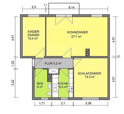 Foto - 3 Zimmer Etagenwohnung zur Miete in Eisenach