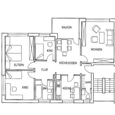 Foto - Gepflegte 4-Zimmer-Wohnung im EG mit Südbalkon und Stellplatz