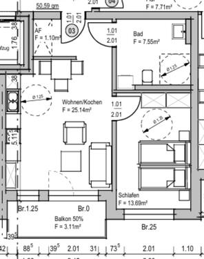 Foto - 2 Raumwohnung - 810,00&nbsp;EUR Kaltmiete, ca.&nbsp; 51,00&nbsp;m&sup2;