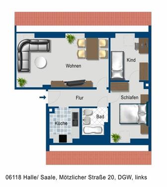 Foto - Im Grünen wohnen - 415,00&nbsp;EUR Kaltmiete, ca.&nbsp; 47,02&nbsp;m&sup2;
