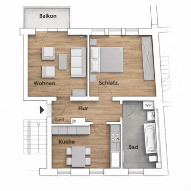 Foto - 2 Zimmer Etagenwohnung zur Miete in Hoyerswerda