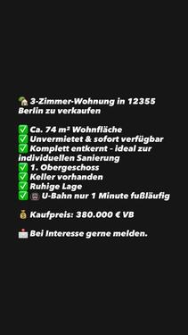 Foto - 3-Zimmer-Wohnung in 12355 Berlin – Unvermietet 
