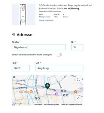 Foto - 1 Zimmer Etagenwohnung in Augsburg