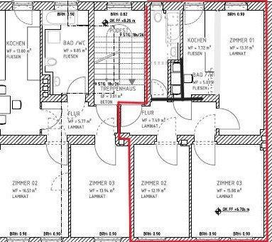 Foto - 3 Zimmer Etagenwohnung zur Miete in Erfurt