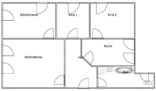 Foto - Vierraumwohnung hell, klein, bezahlbar