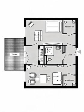 Foto - 2 Zimmer Terrassenwohnung in Münster