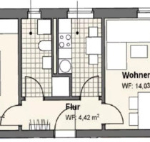 Erstvermietung 42m² Wohnung, 2 Zi., separate Küche, zentrale Lage - Torgau