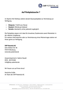 Foto - Parkplatz zu vermieten - 75,00 EUR Kaltmiete,