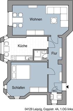 Foto - 2 Zimmer Etagenwohnung zur Miete in Leipzig