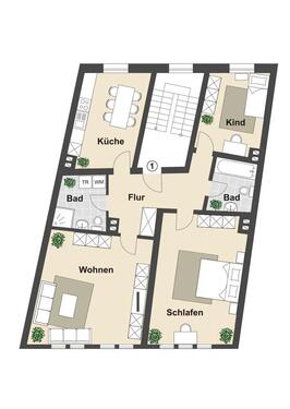 Foto - 3 Zimmer Etagenwohnung zur Miete in Mühlhausen (Thüringen)