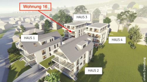 Foto - Helle 2 Zi. Wohnung 1.OG, Südbalkon, 56qm, Neubau (2023)