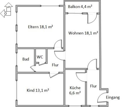 Foto - 3 Zimmer Etagenwohnung in Kassel