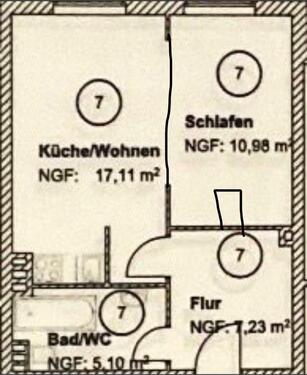 Foto - Ein Zimmer zu vermieten vor kurzem Saniert (Wohngemeinschaft)