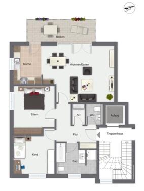 Foto - Moderne 3-Zimmer-Eigentumswohnung mit Balkon in zentraler Lage