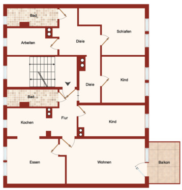 Foto - 6-RW, 104qm, 2 Bäder, Balkon, 1.OG, Laminatböden, in Steinbach