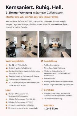 Foto - Helle, kernsanierte 3 Zi-Wohnung in S-Zuffenhausen