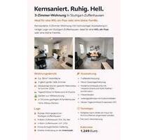 Helle, kernsanierte 3 Zi-Wohnung in S-Zuffenhausen - Stuttgart