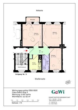 Foto - 3 Zimmer Etagenwohnung zur Miete in Eisenhüttenstadt