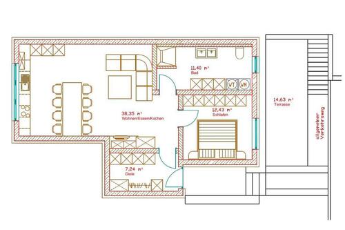 Foto - 2 Zimmer Terrassenwohnung zur Miete in Ansbach