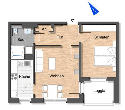 Foto - Etagenwohnung zur Miete in Wolfsburg