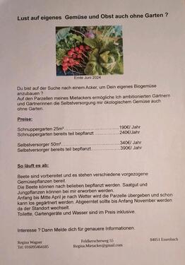 Foto - Gemüseacker - 190,00&nbsp;EUR Kaltmiete, ca.&nbsp; 0,00&nbsp;m&sup2;