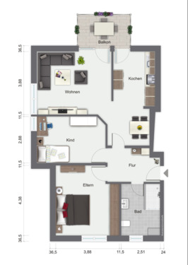 Foto - Zentrumsnahe, moderne 3-Zimmer-Wohnung in Meppen-Esterfeld