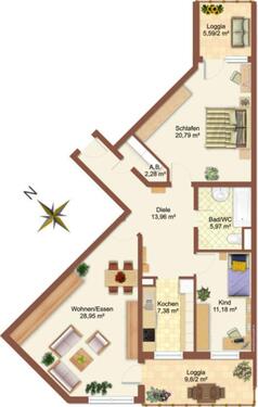 Foto - 3 Zimmer Etagenwohnung zum Kaufen in Hockenheim