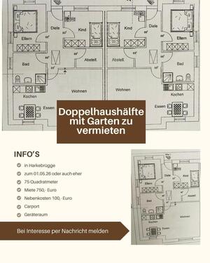 Foto - Doppelhaushälfte mit Garten in Harkebrügge zu vermieten