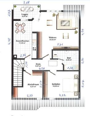Foto - 2 Zimmer DG Wohnung in Hemmoor - 650,00 EUR Kaltmiete,