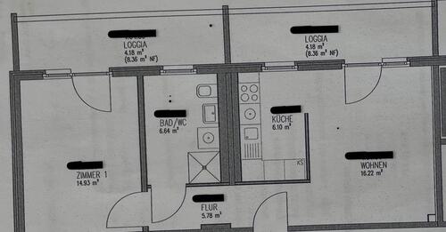 Foto - Attraktive Zwei-Zimmer-Wohnung, zwei Balkone in zentraler Lage