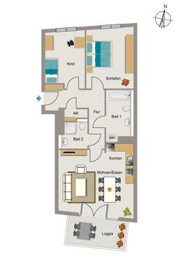 Foto - 3 Zimmer Etagenwohnung zur Miete in Düsseldorf