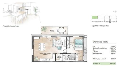 Foto - Erstbezug nach Sanierung: Moderne 2-Zi-Wohnung mit Balkon