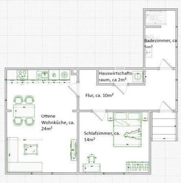 Foto - 2-Zimmer Wohnung - 750,00&nbsp;EUR Kaltmiete, ca.&nbsp; 55,00&nbsp;m&sup2;