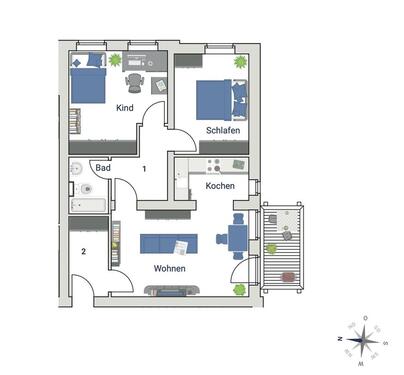 Foto - 3 Zimmer Etagenwohnung in Bad Langensalza