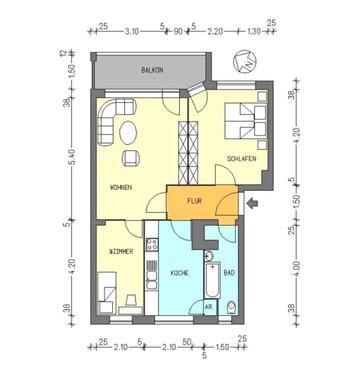 Foto - 2 Zimmer Etagenwohnung zur Miete in Berlin
