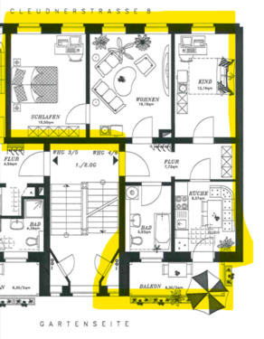 Foto - Etagenwohnung in Leipzig zur Miete