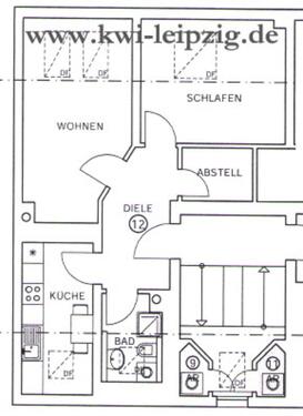 Foto - 2 Zimmer Dachgeschoßwohnung zur Miete in Leipzig
