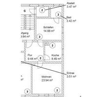 Wohnung 1OG - 2Zi - 99.000,00&nbsp;EUR Kaufpreis, ca.&nbsp; 60,10&nbsp;m&sup2; in Coswig (PLZ: 01640)