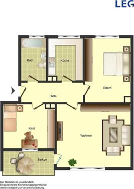Foto - 2 Zimmer Erdgeschoßwohnung zur Miete in Ibbenbüren