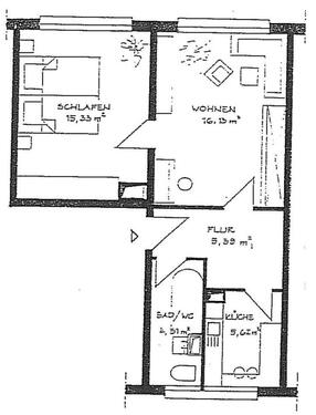 Foto - 2 Zimmer Wohnung ab 01.04. inkl EBK Eutritzsch befristet 2 Jahre