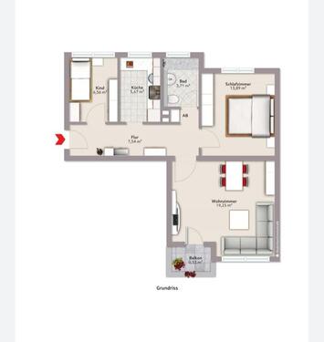 Foto - 2,5-Zimmer-Wohnung ab 01.07. Wolfsburg Rabenberg