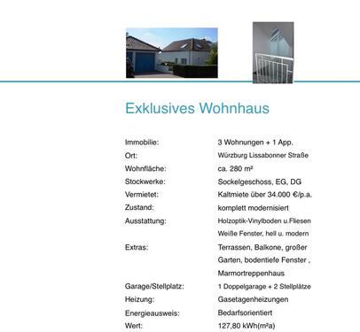 Foto - 10 Zimmer Mehrfamilienhaus, Wohnhaus in Würzburg