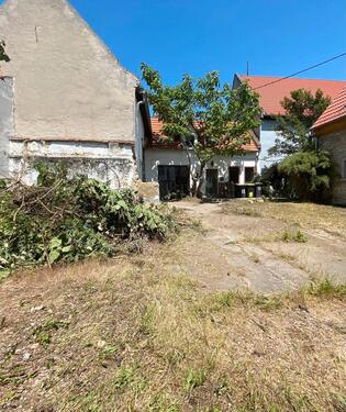 Foto - Kleines Bauernhaus mit größerer Scheune und Garten in Rheinhessen