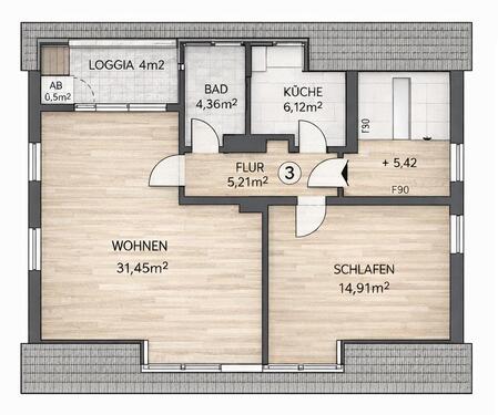 Foto - Dachgeschoßwohnung in Bielefeld zur Miete