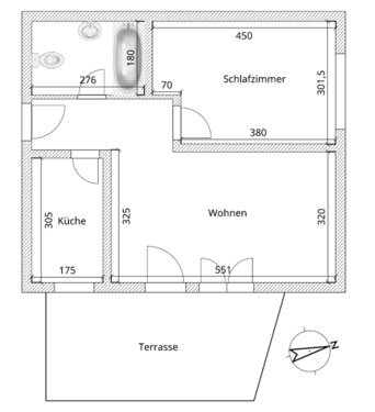 Foto - Vorankündigung 2 Zimmer Küche Bad Terrasse