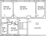 Foto - 3 Zimmer Dachgeschoßwohnung zur Miete in Parchim