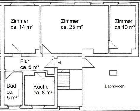 Foto - 3 Zimmer Dachgeschoßwohnung zur Miete in Parchim