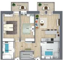 Erstbezug KfW 55 = geringe Nebenkosten, hochwertige 3-Zimmer Whg - Magdeburg Diesdorf