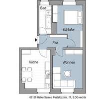 Frisch saniert! - 460,00&nbsp;EUR Kaltmiete, ca.&nbsp; 51,45&nbsp;m&sup2; in Halle (Saale) (PLZ: 06128) Gesundbrunnen