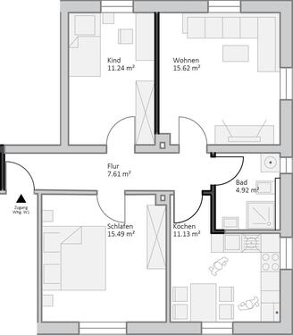 Foto - Etagenwohnung zur Miete in Tirschenreuth